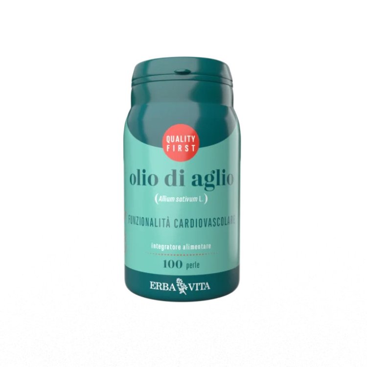 Erba Vita Olio di Aglio Integratore per Funzione Cardiovascolare 100 Perle
