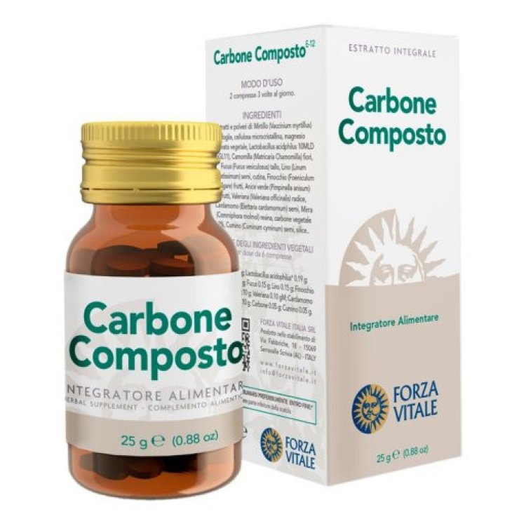 Forza Vitale Ecosol Carbone Composto Integratore per Transito Intestinale, 60 Compresse