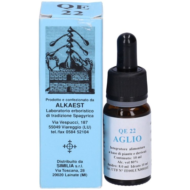 Alkaest Quintessenza QE22 Aglio Integratore Riequilibrio Flora Intestinale 10ml Alkaest Quintessenza QE22 Aglio Integratore Riequilibrio Flora Intestinale 10ml