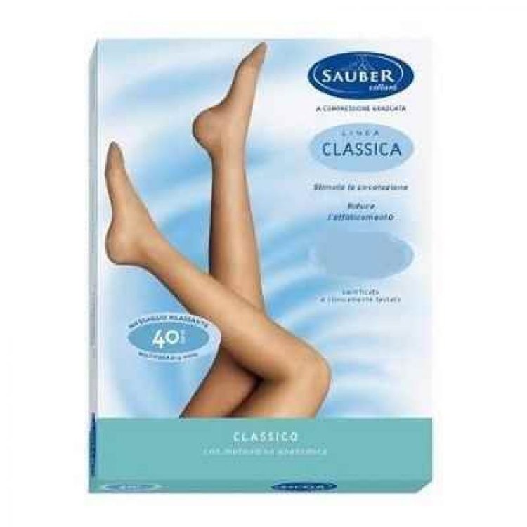 Sauber Linea Classica Collant 40 Denari Glac&egrave; Taglia 2