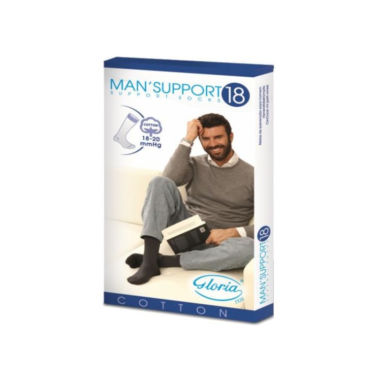 Gloria Man'Support 18 Gambaletto Cotone Antracite Taglia 4