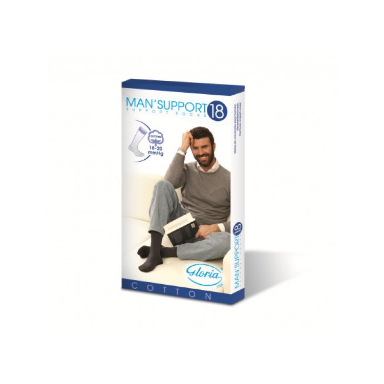 Gloria Man Support 18 Cotone Gambaletto Preventivo Bordeaux Taglia 4