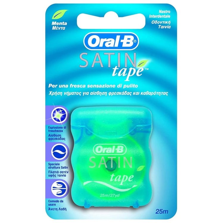 Oral-B Satin Tape Filo Interdentale Menta Nastro Setoso 25 m