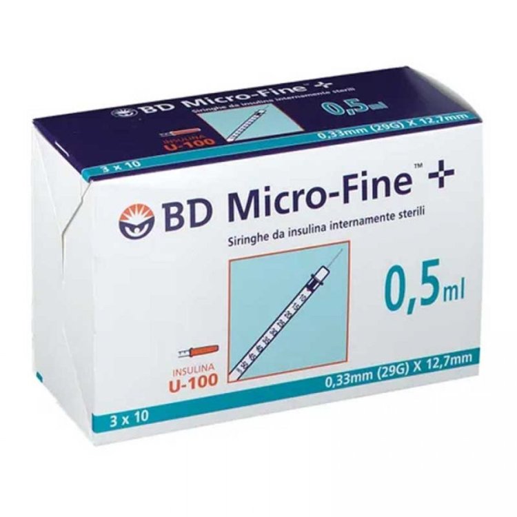 Corman Siringa Insulina BD Micro-Fine + 0,5 ml G29 30 Pezzi