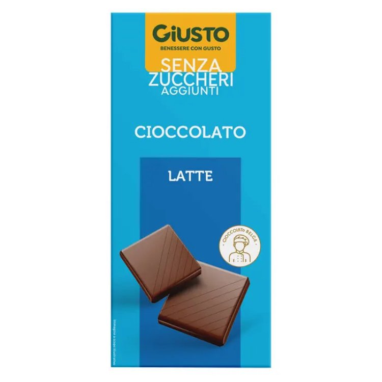 Giusto Tavoletta Cioccolato al Latte Senza Zucchero Ricco Fibre 85 g