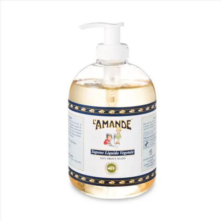 L'Amande Sapone Liquido Vegetale Non Profumato Pelle Sensibile 500ml