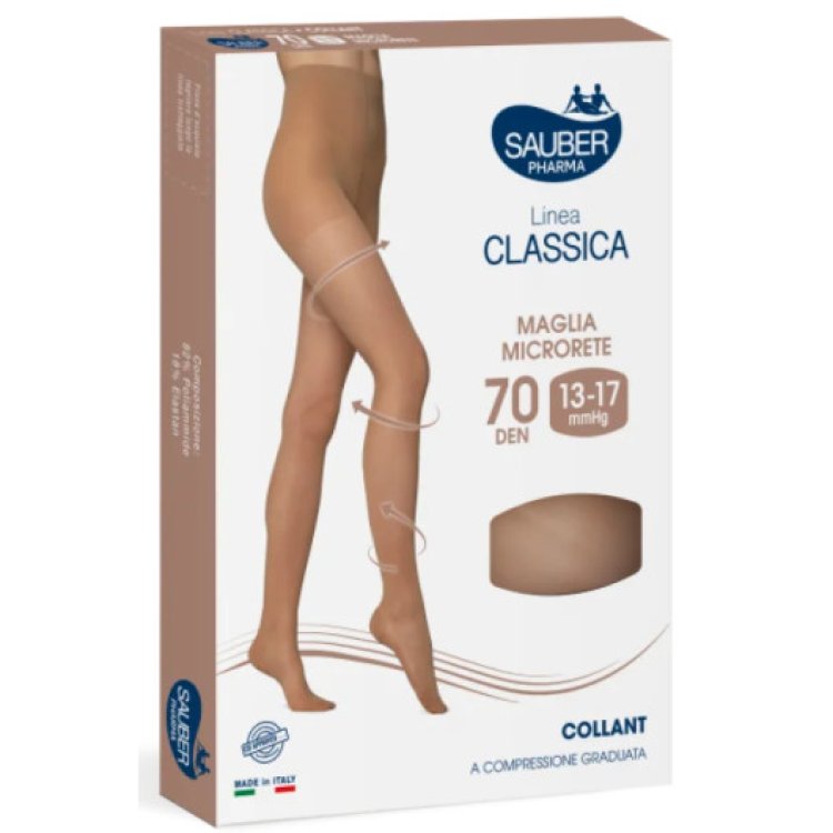 Sauber Linea Classica Collant 70 Denari Antracite Taglia 4