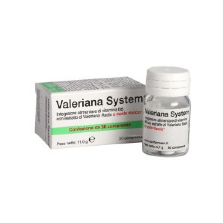 Sanifarma Valeriana System Integratore Alimentare per Rilassamento e Sonno - 30 Compresse Sanifarma Valeriana System Integratore Alimentare per Rilassamento e Sonno - 30 Compresse