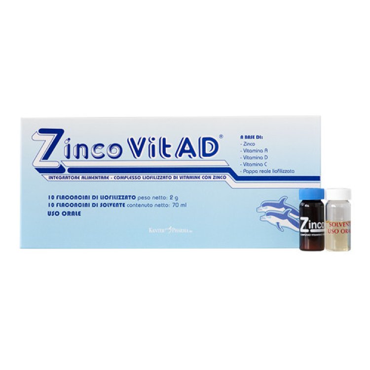 Kanter Pharma Zinco Vit AD Integratore Supporto Immunitario Bambini e Adulti, 20 Flaconcini
