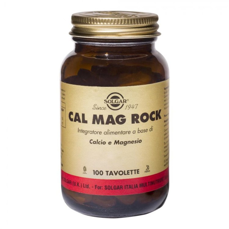 Solgar Cal Mag Rock Integratore di Calcio e Magnesio in Tavolette, 100 Unità Solgar Cal Mag Rock Integratore di Calcio e Magnesio in Tavolette, 100 Unità