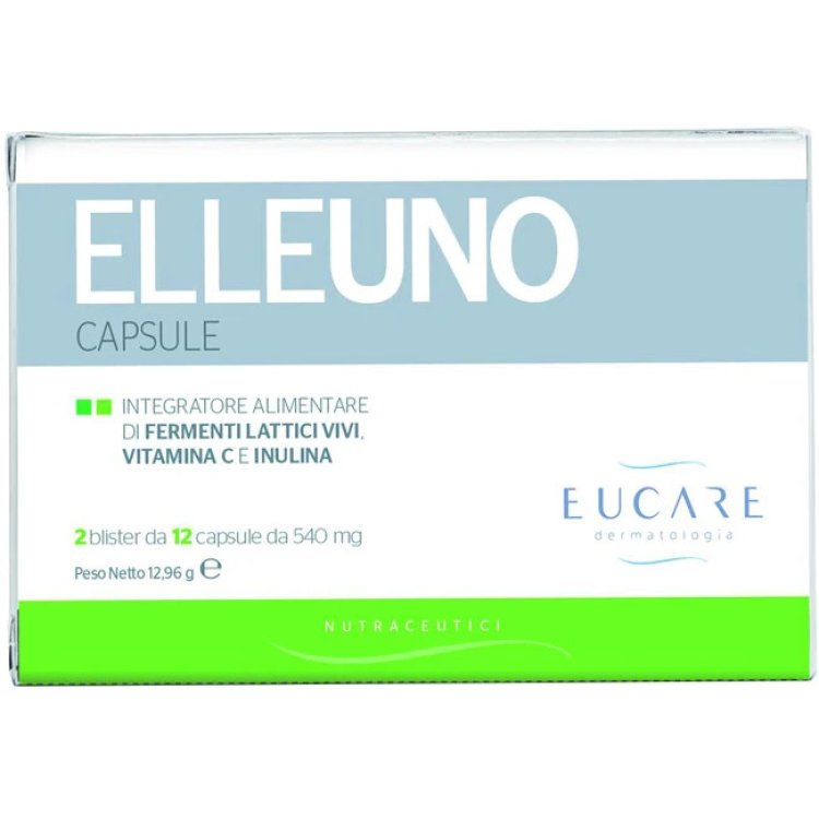 Eucare Elleuno Integratore di Fermenti Lattici e Vitamina C, 24 Capsule