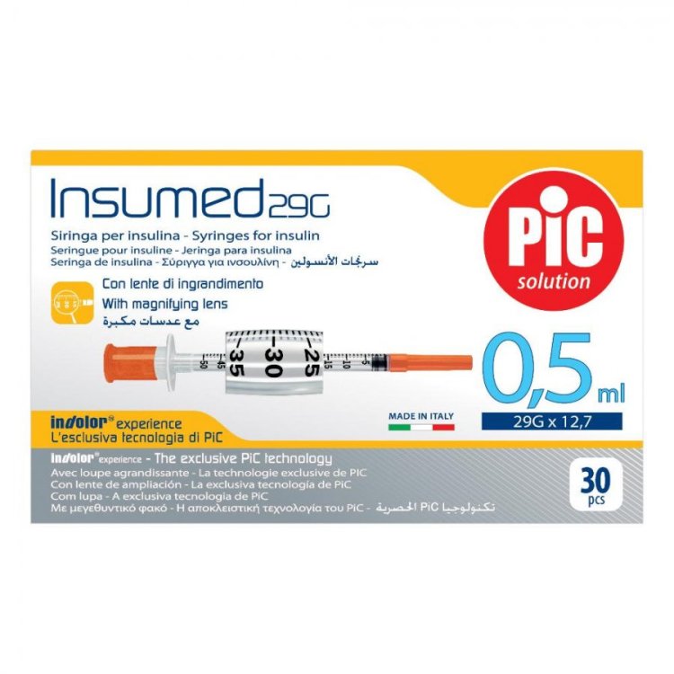 Pic Insumed Siringhe per Insulina 0,5 ml 30 Pezzi