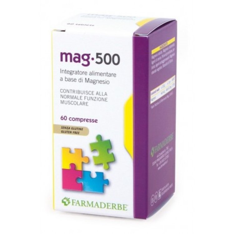 Mag 500 Integratore Magnesio Funzione Muscolare Sistema Nervoso 60 Compresse