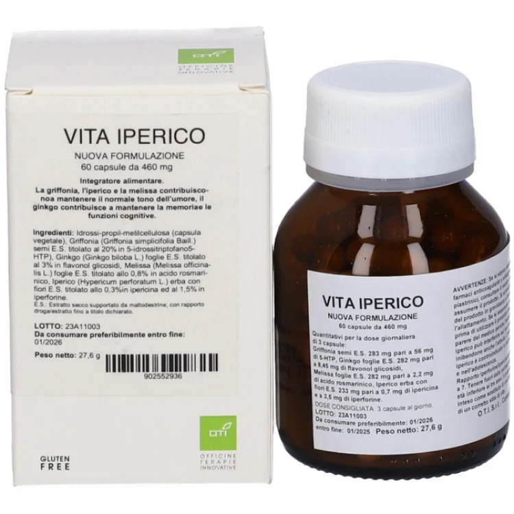 Oti Vita Iperico Integratore Tono Umore 60 Capsule Oti Vita Iperico Integratore Tono Umore 60 Capsule