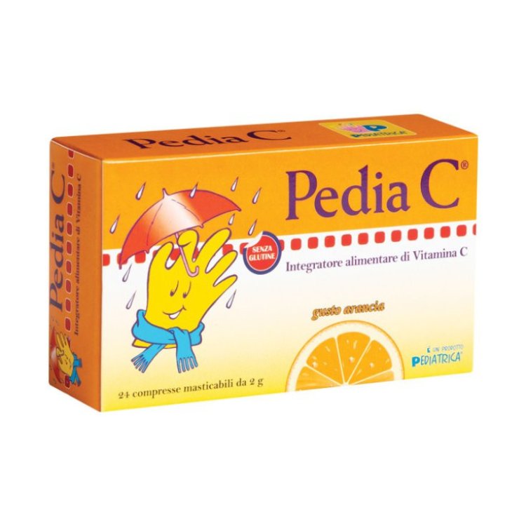 Pediac Pedia C Arancia Integratore Alimentare Vitamina C, 24 Compresse Masticabili