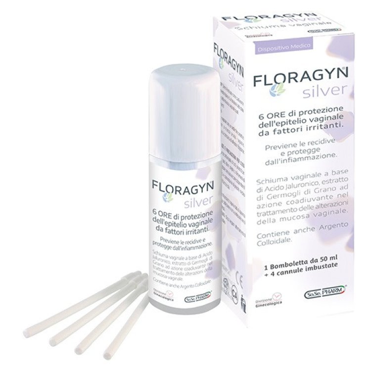 Floragyn Silver Schiuma Vaginale con Argento Colloidale per Mucosa Vaginale 50 ml