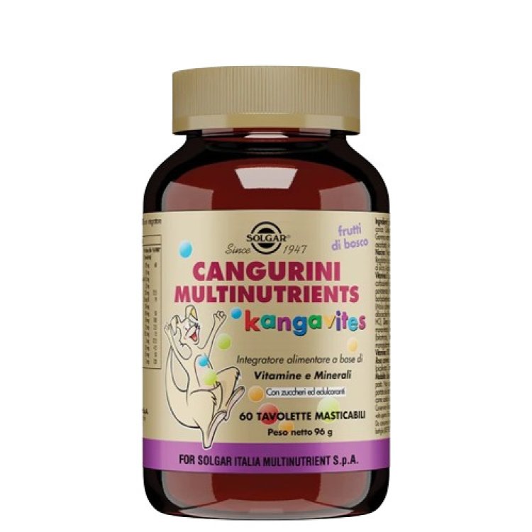 Solgar Cangurini Multinutrients Integratore per Bambini Frutti di Bosco 60 Compresse Masticabili