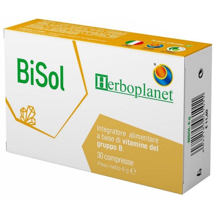 Herboplanet Bisol Integratore Vitamine Gruppo B per Carenze - 30 Compresse