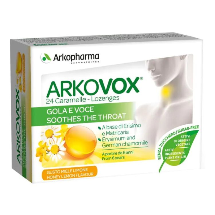 Arkopharma Arkovox Caramelle Gola e Voce Miele e Limone 24 Pezzi Arkopharma Arkovox Caramelle Gola e Voce Miele e Limone 24 Pezzi