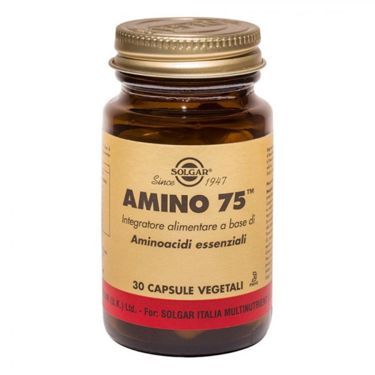 Solgar Amino 75 Integratore Alimentare di Aminoacidi in Capsule Vegetali, 30 Unit&agrave;