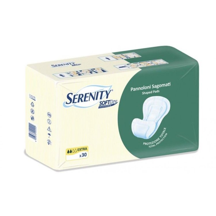 Serenity Soft Dry Pannoloni Sagomati Extra per Incontinenza 30 Pezzi