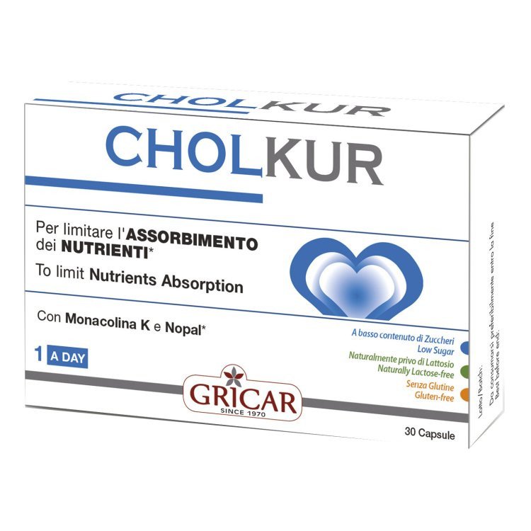 Cholkurs Integratore Alimentare Metabolismo Grassi e Colesterolo, 30 Capsule Cholkurs Integratore Alimentare Metabolismo Grassi e Colesterolo, 30 Capsule