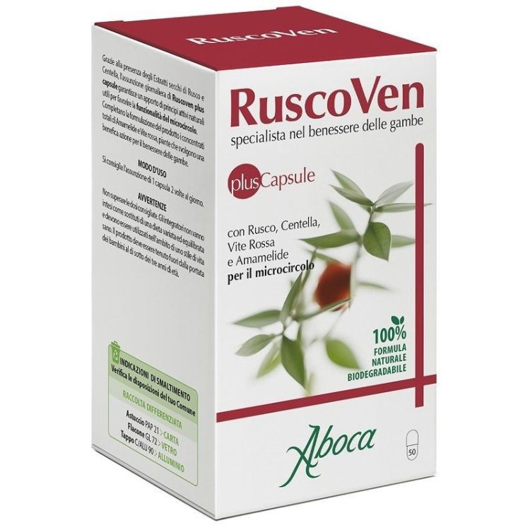 Aboca Ruscoven Plus Integratore Microcircolo in Capsule, 50 Cps