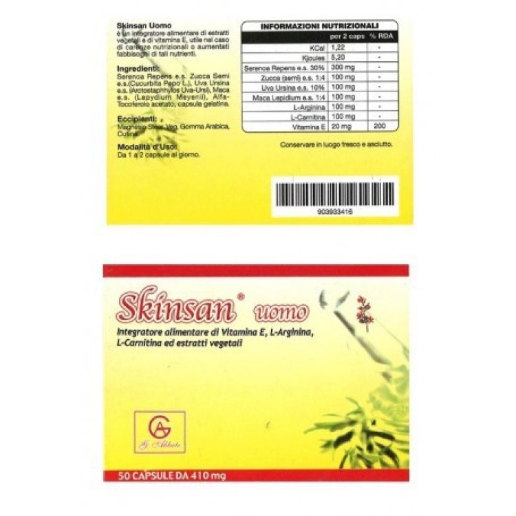 Skinsan Uomo Vitamina E Integratore Benessere Pelle 50 Capsule Skinsan Uomo Vitamina E Integratore Benessere Pelle 50 Capsule