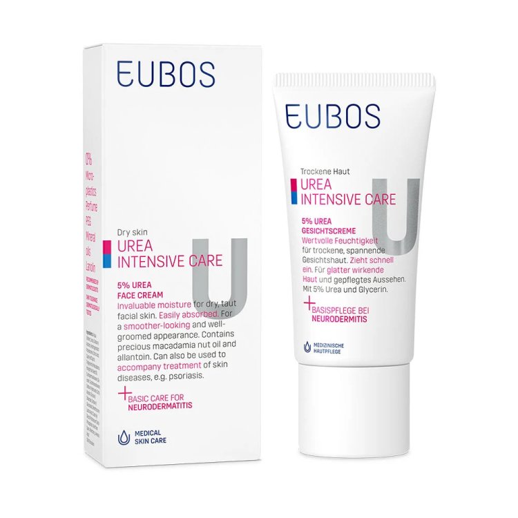 Eubos Urea Crema Viso Idratante 5% per Pelli Secche 50ml