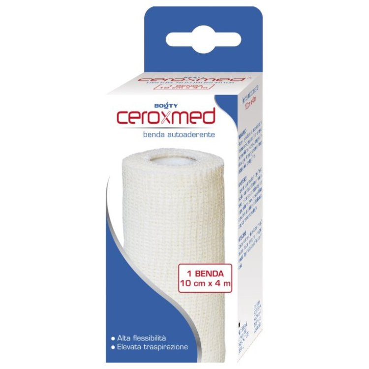 Ceroxmed Benda Elastica Autoaderente per Sostegno e Compressione 10 cm x 4 m