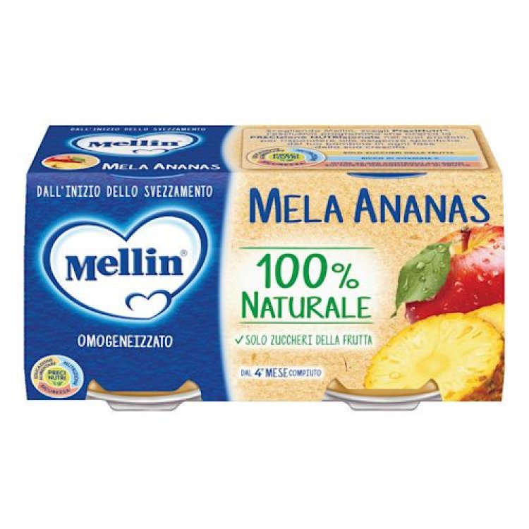 Mellin Omogenizzato Mela e Ananas Alimento Infanzia 2x100g