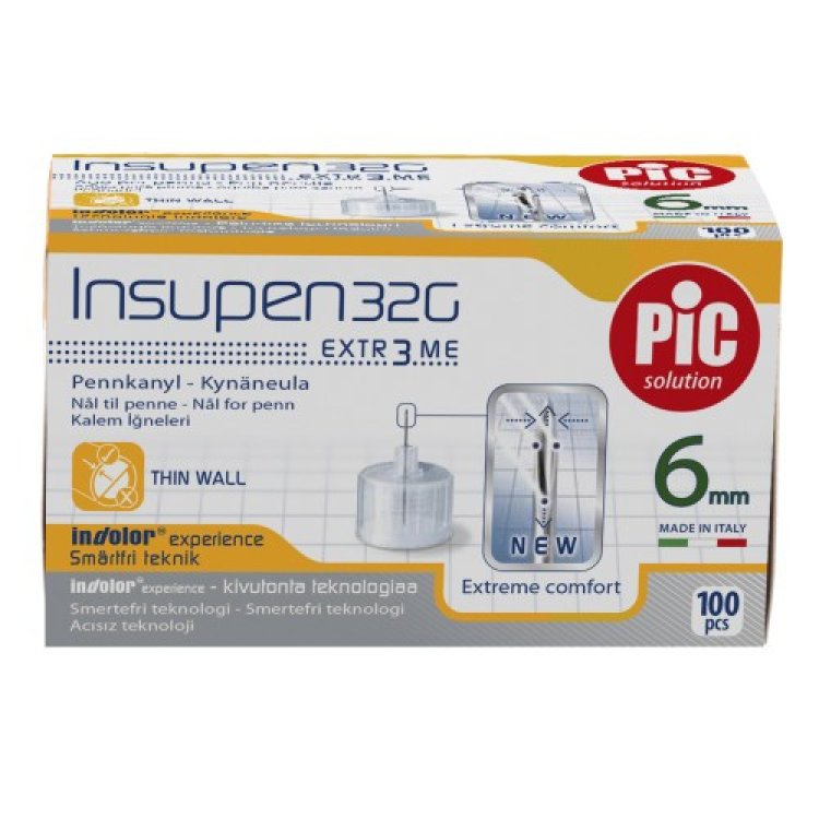 Pic Insupen Aghi per Penna Insulina 32G 6mm 100 Pezzi