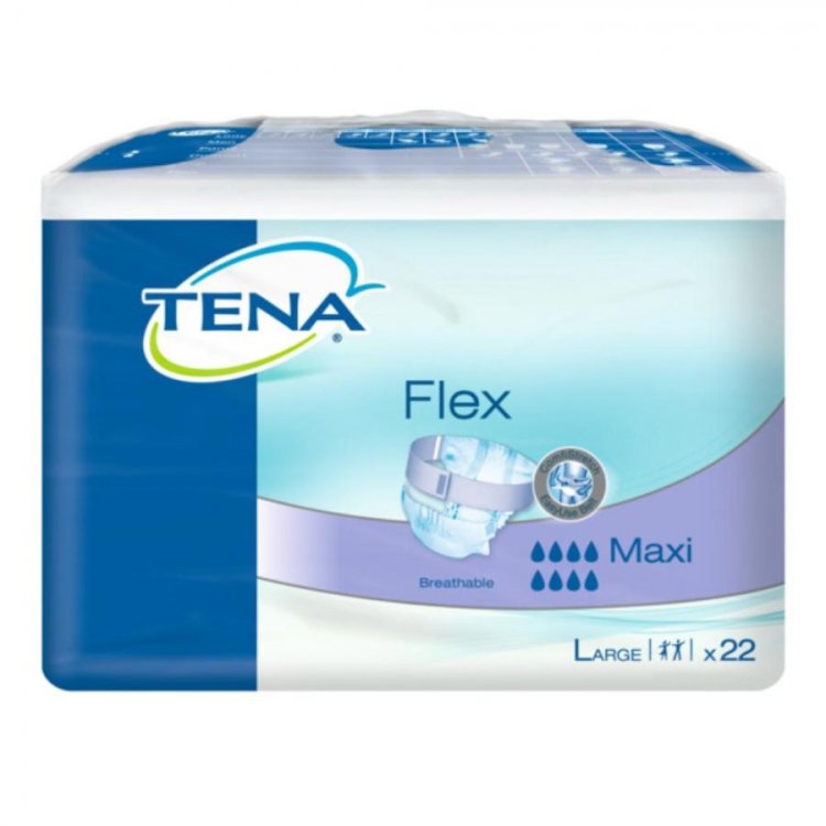 Tena Flex Maxi Pannolino a Cintura Large per Incontinenza Grave, 22 Pezzi