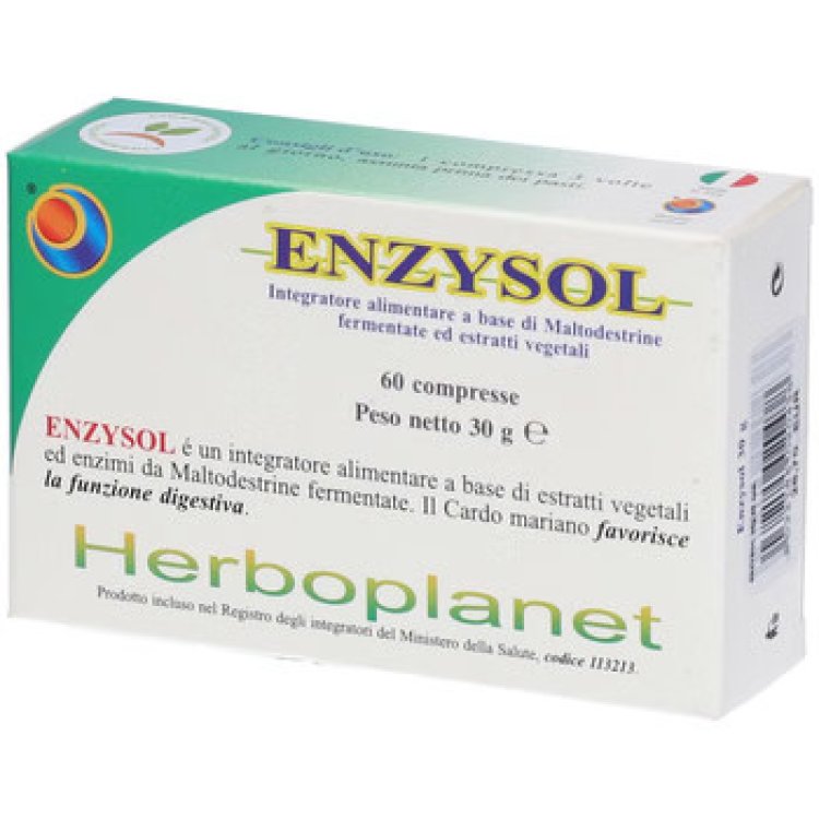 Herboplanet Enzysol Integratore Digestivo con Enzimi e Cardo Mariano 60 Compresse