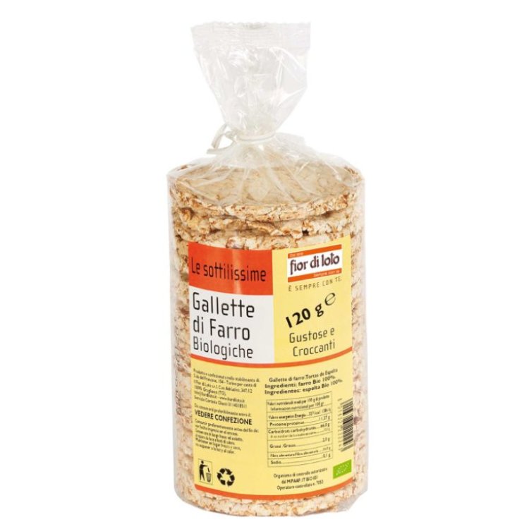 Fior di Loto Gallette di Farro Biologiche Senza Sale 120 g