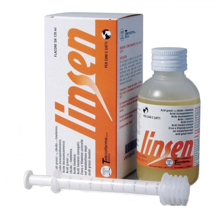Teknofarma Linsen Mangime Complementare per Cani e Gatti Supporto Infiammazione, 120ml