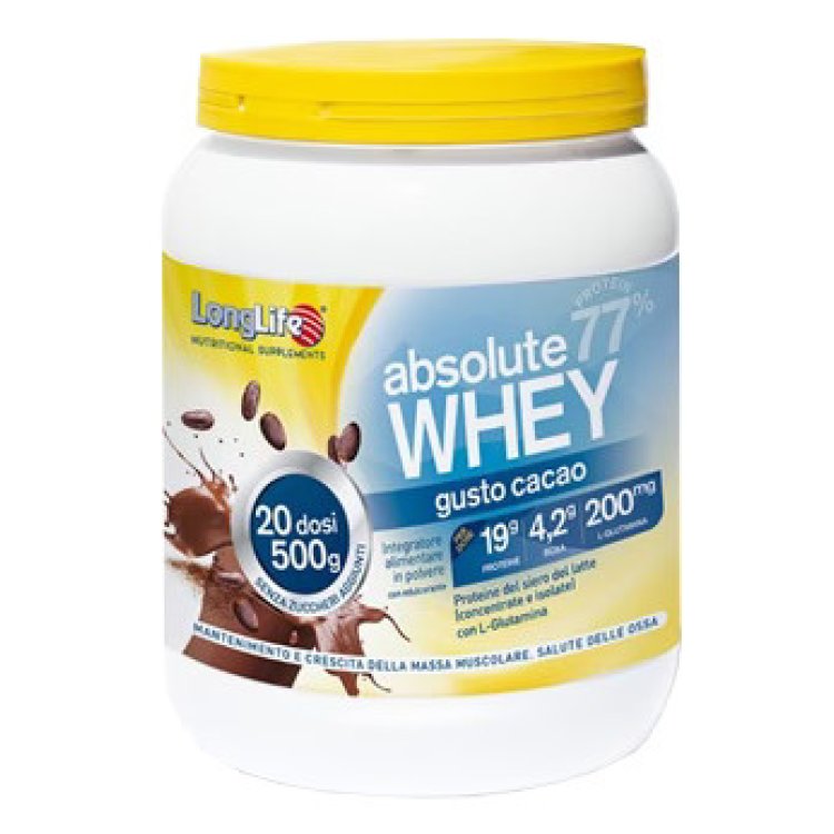 LongLife Absolute Whey Cacao Integratore Proteico per Massa Muscolare 500g