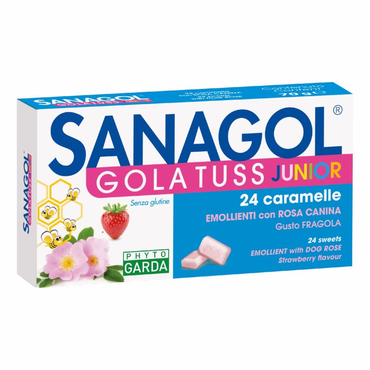 Named Sanagol Gola Tuss Junior Fragola, per la Gola, 24 Caramelle
