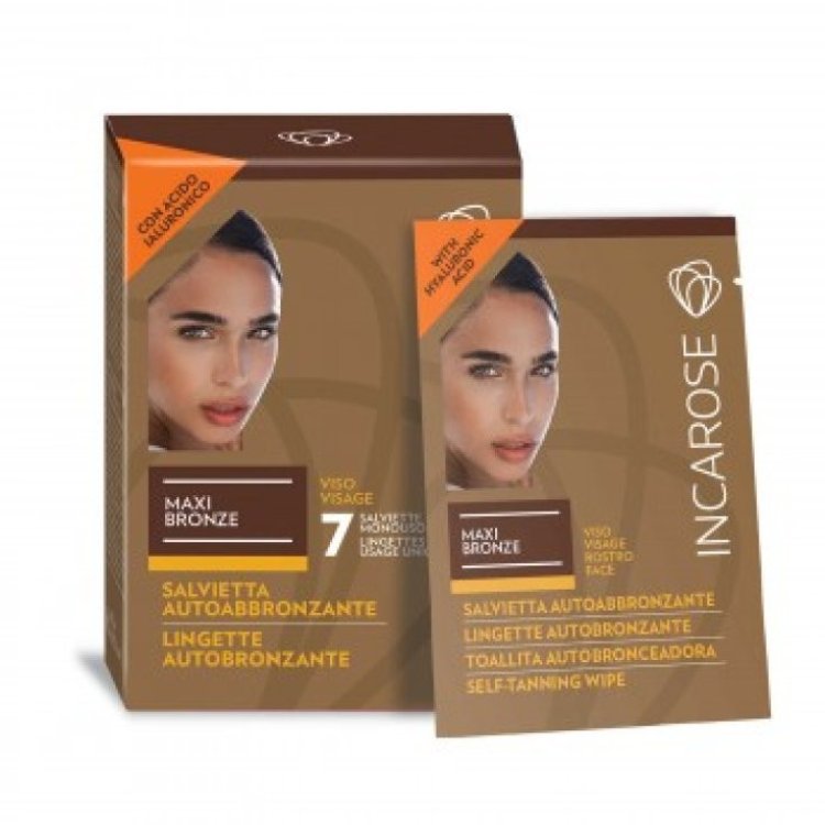 IncaRose Maxi Bronze Salviette Autoabbronzanti Viso per Abbronzatura Naturale - 7 Pezzi