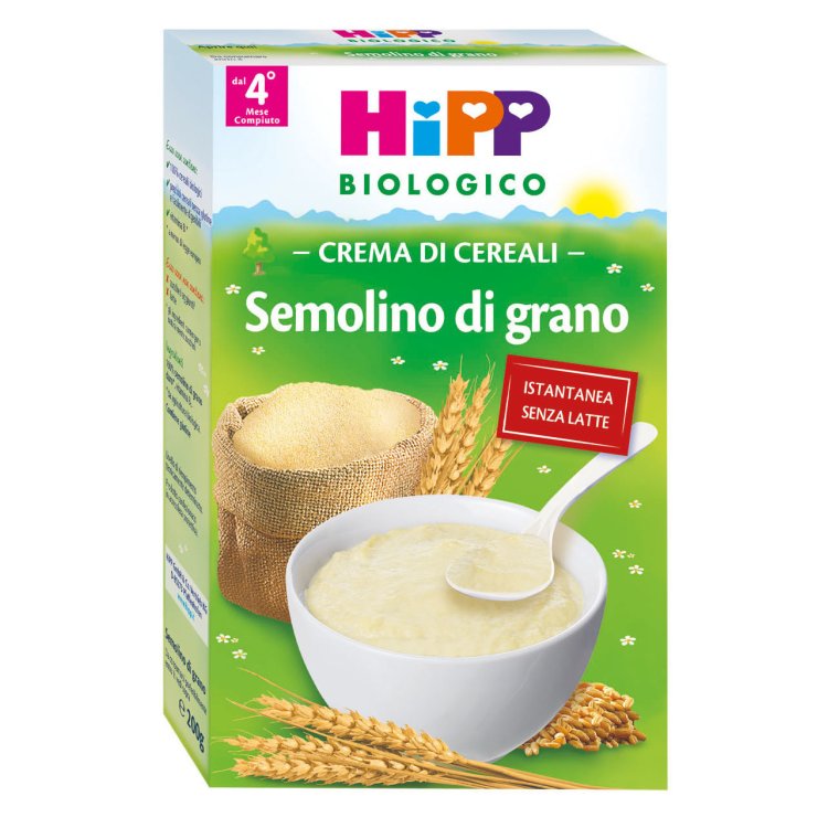 Hipp Crema di Semolino di Grano Bio senza Zuccheri aggiunti +4 Mesi