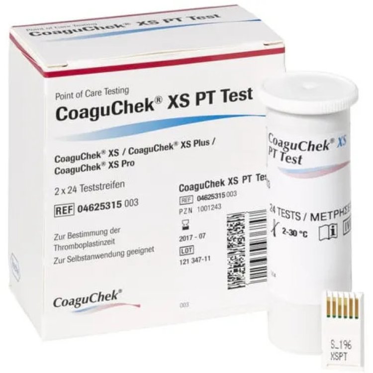 CoaguChek Strisce Reattive XS PT Test per Misurare INR 2x24 Pezzi CoaguChek Strisce Reattive XS PT Test per Misurare INR 2x24 Pezzi