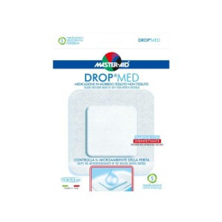 Master Aid Drop Med Medicazione Adesiva Traspirante 12,5x12,5 cm, 5 Pezzi