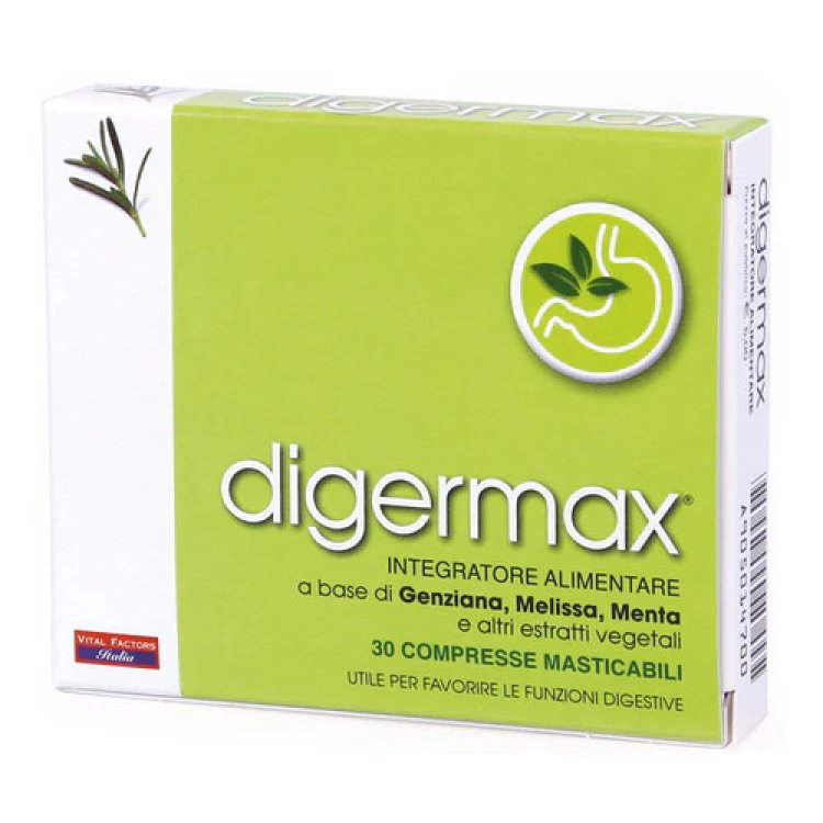 Vital Factors Digermax Integratore Digestivo in Compresse Masticabili, 30 Unit&agrave;