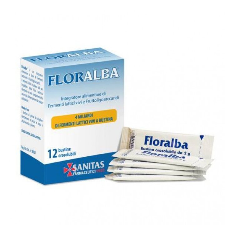 Sanitas Floralba Integratore Fermenti Lattici per Flora Intestinale 12 Bustine