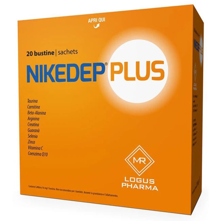 Logus Pharma Nikedep Plus Integratore Alimentare per Energia e Concentrazione - 20 Bustine
