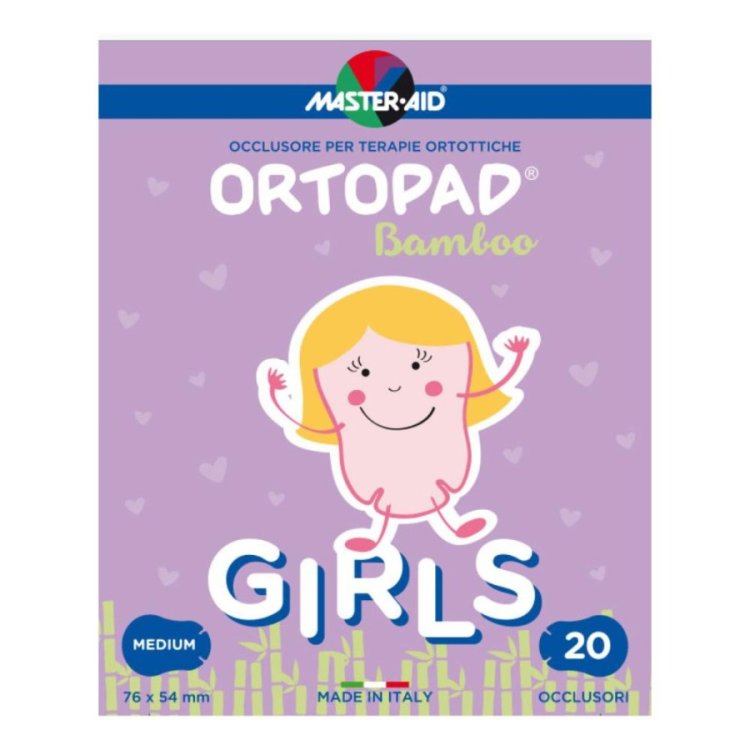 Master Aid Ortopad Girls Medium Cerotto Oculare per Ambliopia, 20 pz