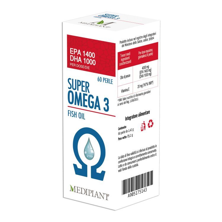 Mediplant Super Mega 3 Fish Oil Integratore per Colesterolo in 60 Perle