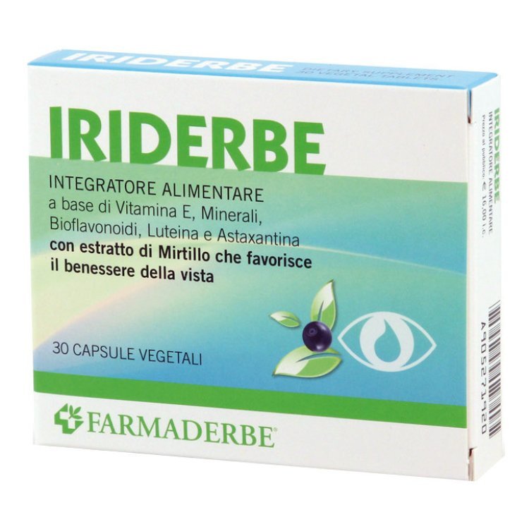 Farmaderbe Iriderbe Integratore Benessere Vista per Affaticamento Oculare 30 Capsule Farmaderbe Iriderbe Integratore Benessere Vista per Affaticamento Oculare 30 Capsule
