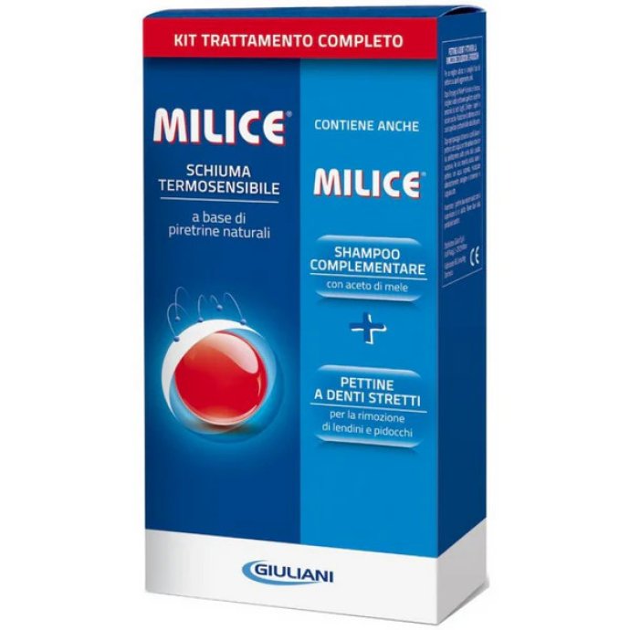 Milice Multipack Trattamento Antipidocchi Schiuma Shampoo con Pettine Milice Multipack Trattamento Antipidocchi Schiuma Shampoo con Pettine