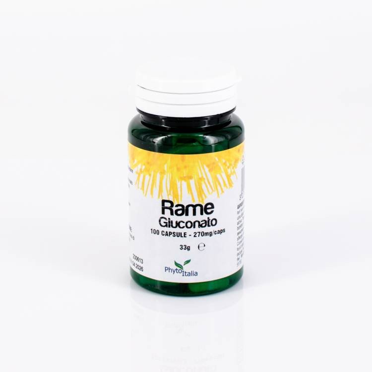 Phytoitalia Rame Gluconato Integratore Sistema Immunitario 100 Capsule